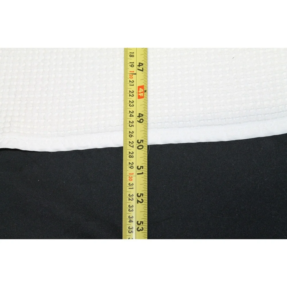 Pierre Cardin Paris White Cotton Waffle Weave Blanket 50x77 Throw Bed Blanket